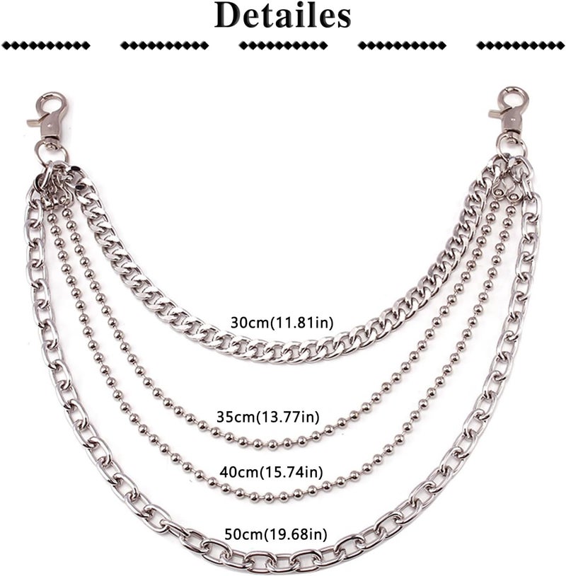 QWALIT Pants Chain for Men Pocket Chain for Pants Jean Chains for Men Jean Chains Chains for Jeans Biker Chain Hip Chain Jean Chains for Women Pants Chain for Women Hip Jewelry for Women Punk Chain - Image 2